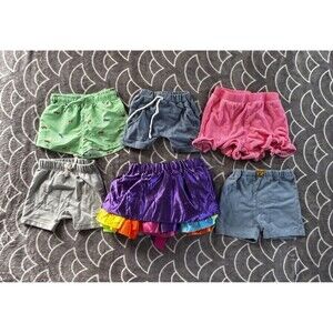 Baby Girls Mixed Clothing Multicolor Shorts Swim trunks Bundle 6pc 12M-4T